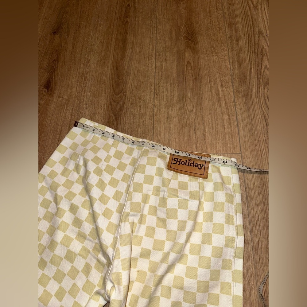 Holiday by Emma Mulholland Checkered Cream Women's Pants Size M - Picture 9 of 10